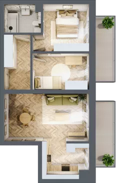 3 pokoje, mieszkanie 56,60 m², piętro 3, oferta nr 40, Ogrody Sukiennicze, Łódź, Śródmieście, ul. Rewolucji 1905r. 59B