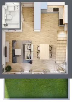1 pokój, mieszkanie 68,22 m², parter, oferta nr B1.3, Osiedle Maureska, Toruń, Wrzosy, JAR, ul. Konrada Grasera 2 / Strobanda 6