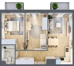 3 pokoje, mieszkanie 53,74 m², piętro 3, oferta nr B’.23, Osiedle Maureska, Toruń, Wrzosy, JAR, ul. Konrada Grasera 2 / Strobanda 6