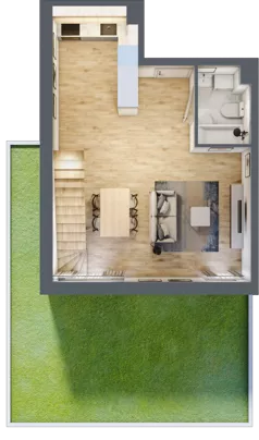 1 pokój, mieszkanie 74,33 m², parter, oferta nr B’.7, Osiedle Maureska, Toruń, Wrzosy, JAR, ul. Konrada Grasera 2 / Strobanda 6