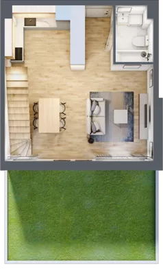 1 pokój, mieszkanie 70,90 m², parter, oferta nr B’.6, Osiedle Maureska, Toruń, Wrzosy, JAR, ul. Konrada Grasera 2 / Strobanda 6