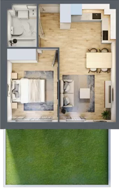 2 pokoje, mieszkanie 35,83 m², piętro 2, oferta nr B’.16, Osiedle Maureska, Toruń, Wrzosy, JAR, ul. Konrada Grasera 2 / Strobanda 6