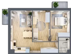 3 pokoje, mieszkanie 54,44 m², piętro 1, oferta nr C.38, Osiedle Maureska, Toruń, Wrzosy, JAR, ul. Konrada Grasera 2 / Strobanda 6
