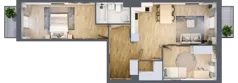 3 pokoje, mieszkanie 61,92 m², piętro 1, oferta nr C.33, Osiedle Maureska, Toruń, Wrzosy, JAR, ul. Konrada Grasera 2 / Strobanda 6