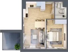 2 pokoje, mieszkanie 35,92 m², piętro 3, oferta nr C.55, Osiedle Maureska, Toruń, Wrzosy, JAR, ul. Konrada Grasera 2 / Strobanda 6