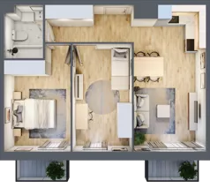 3 pokoje, mieszkanie 53,84 m², piętro 3, oferta nr D.50, Osiedle Maureska, Toruń, Wrzosy, JAR, ul. Konrada Grasera 2 / Strobanda 6