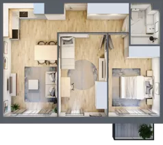 3 pokoje, mieszkanie 54,17 m², piętro 2, oferta nr D.33, Osiedle Maureska, Toruń, Wrzosy, JAR, ul. Konrada Grasera 2 / Strobanda 6