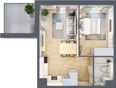 2 pokoje, mieszkanie 35,91 m², piętro 2, oferta nr D.38, Osiedle Maureska, Toruń, Wrzosy, JAR, ul. Konrada Grasera 2 / Strobanda 6