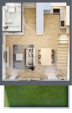 1 pokój, mieszkanie 60,97 m², parter, oferta nr D.22, Osiedle Maureska, Toruń, Wrzosy, JAR, ul. Konrada Grasera 2 / Strobanda 6