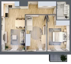 3 pokoje, mieszkanie 54,16 m², piętro 3, oferta nr D.43, Osiedle Maureska, Toruń, Wrzosy, JAR, ul. Konrada Grasera 2 / Strobanda 6