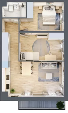 3 pokoje, mieszkanie 55,18 m², piętro 2, oferta nr D.13, Osiedle Maureska, Toruń, Wrzosy, JAR, ul. Konrada Grasera 2 / Strobanda 6