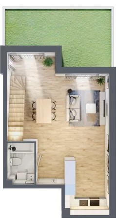 1 pokój, mieszkanie 73,92 m², parter, oferta nr D.26, Osiedle Maureska, Toruń, Wrzosy, JAR, ul. Konrada Grasera 2 / Strobanda 6