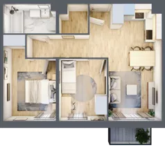 3 pokoje, mieszkanie 51,75 m², piętro 1, oferta nr D.6, Osiedle Maureska, Toruń, Wrzosy, JAR, ul. Konrada Grasera 2 / Strobanda 6