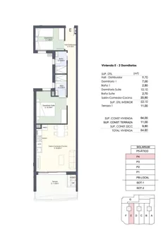 3 pokoje, mieszkanie 53,10 m², piętro 4, oferta nr 4E, Avda. de las Habaneras, Torrevieja, Av. de las Habaneras