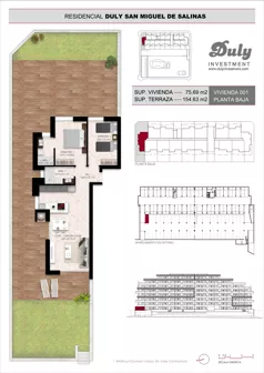 2 pokoje, mieszkanie 75,69 m², parter, oferta nr D.1, San Miguel De Salinas, San Miguel de Salinas, c. Schubert / Verdi