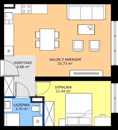 2 pokoje, mieszkanie 45,55 m², piętro 1, oferta nr M13B, Leśne Tarasy III B, Zalasewo, ul. Jana Heweliusza
