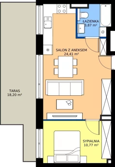 2 pokoje, mieszkanie 39,05 m², piętro 2, oferta nr M27B, Leśne Tarasy III B, Zalasewo, ul. Jana Heweliusza