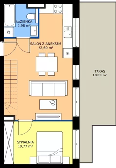 2 pokoje, mieszkanie 60,21 m², piętro 2, oferta nr M23B, Leśne Tarasy III B, Zalasewo, ul. Jana Heweliusza