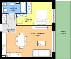 2 pokoje, mieszkanie 45,55 m², piętro 1, oferta nr M13B, Leśne Tarasy III B, Zalasewo, ul. Jana Heweliusza
