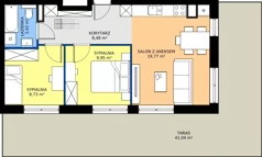 3 pokoje, mieszkanie 50,35 m², piętro 2, oferta nr M21B, Leśne Tarasy III B, Zalasewo, ul. Jana Heweliusza
