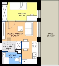 2 pokoje, mieszkanie 29,48 m², piętro 2, oferta nr M22B, Leśne Tarasy III B, Zalasewo, ul. Jana Heweliusza