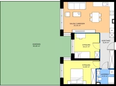 3 pokoje, mieszkanie 60,87 m², parter, oferta nr M8B, Leśne Tarasy III B, Zalasewo, ul. Jana Heweliusza