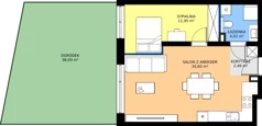 2 pokoje, mieszkanie 45,06 m², parter, oferta nr M2B, Leśne Tarasy III B, Zalasewo, ul. Jana Heweliusza