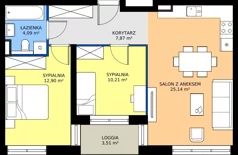 3 pokoje, mieszkanie 60,21 m², piętro 1, oferta nr M15B, Leśne Tarasy III B, Zalasewo, ul. Jana Heweliusza