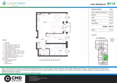 3 pokoje, mieszkanie 62,65 m², piętro 1, oferta nr M11A, Leśne Tarasy III, Zalasewo, ul. Jana Heweliusza 14A