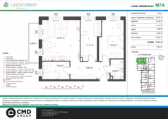 4 pokoje, mieszkanie 72,03 m², piętro 1, oferta nr M7A, Leśne Tarasy III, Zalasewo, ul. Jana Heweliusza 14A