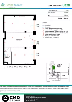 Lokal użytkowy 56,45 m², oferta nr US2B, Leśne Tarasy - lokale usługowe, Zalasewo, ul. Jana Heweliusza 14A