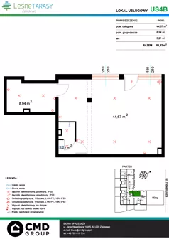 Lokal użytkowy 56,82 m², oferta nr US4B, Leśne Tarasy - lokale usługowe, Zalasewo, ul. Jana Heweliusza 14A