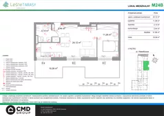 2 pokoje, mieszkanie 41,96 m², piętro 2, oferta nr M24B, Leśne Tarasy III B, Zalasewo, ul. Jana Heweliusza