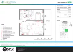 2 pokoje, mieszkanie 44,51 m², parter, oferta nr M5B, Leśne Tarasy III B, Zalasewo, ul. Jana Heweliusza