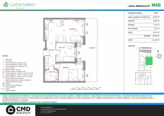 3 pokoje, mieszkanie 57,42 m², piętro 1, oferta nr M14B, Leśne Tarasy III B, Zalasewo, ul. Jana Heweliusza