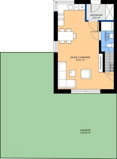 4 pokoje, mieszkanie 101,90 m², parter, oferta nr 2,  Osiedle Zielone Zacisze, Kraków, Golkowice