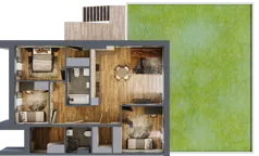 4 pokoje, mieszkanie 89,13 m², parter, oferta nr M29, Osiedle Bliskie, Domaszowice, ul. Mokra