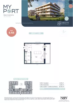 1 pokój, apartament 29,73 m², piętro 1, oferta nr 0.A6, MyPort Apartamenty Darłówko, Darłowo, ul. Nadmorska