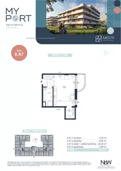 1 pokój, apartament 32,00 m², piętro 1, oferta nr 0.A7, MyPort Apartamenty Darłówko, Darłowo, ul. Nadmorska
