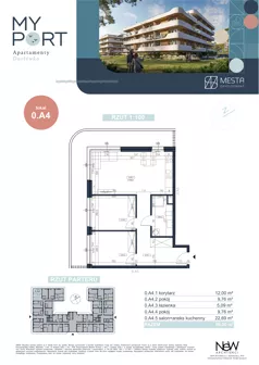 3 pokoje, apartament 59,30 m², piętro 1, oferta nr 0.A4, MyPort Apartamenty Darłówko, Darłowo, ul. Nadmorska