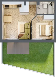 2 pokoje, mieszkanie 38,55 m², parter, oferta nr A.0.2, Vista Eco, Wrocław, Leśnica, Stabłowice, ul. Łomnicka