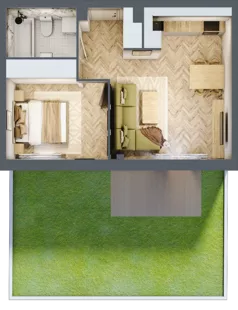2 pokoje, mieszkanie 40,83 m², parter, oferta nr A.0.1, Vista Eco, Wrocław, Leśnica, Stabłowice, ul. Łomnicka