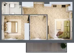 3 pokoje, mieszkanie 51,40 m², piętro 1, oferta nr A.1.1, Vista Eco, Wrocław, Leśnica, Stabłowice, ul. Łomnicka