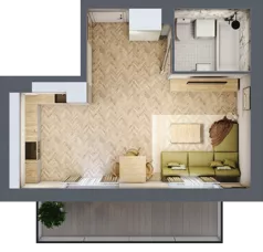 1 pokój, mieszkanie 32,77 m², piętro 1, oferta nr A.1.12, Vista Eco, Wrocław, Leśnica, Stabłowice, ul. Łomnicka
