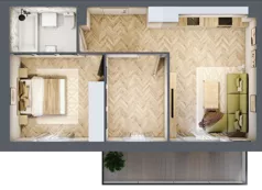 3 pokoje, mieszkanie 50,58 m², piętro 1, oferta nr A.1.11, Vista Eco, Wrocław, Leśnica, Stabłowice, ul. Łomnicka