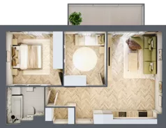 3 pokoje, mieszkanie 53,74 m², piętro 1, oferta nr A.1.8, Vista Eco, Wrocław, Leśnica, Stabłowice, ul. Łomnicka