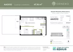 2 pokoje, mieszkanie 47,16 m², parter, oferta nr AA0010, Orneko, Warszawa, Białołęka, ul. Cieślewskich / Ornecka
