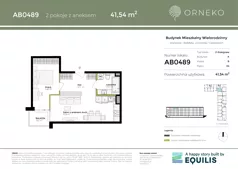 2 pokoje, mieszkanie 41,55 m², piętro 4, oferta nr AB0489, Orneko, Warszawa, Białołęka, ul. Cieślewskich / Ornecka