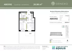 2 pokoje, mieszkanie 26,98 m², parter, oferta nr AC0092, Orneko, Warszawa, Białołęka, ul. Cieślewskich / Ornecka