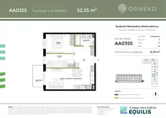 3 pokoje, mieszkanie 52,25 m², piętro 4, oferta nr AA0455, Orneko, Warszawa, Białołęka, ul. Cieślewskich / Ornecka